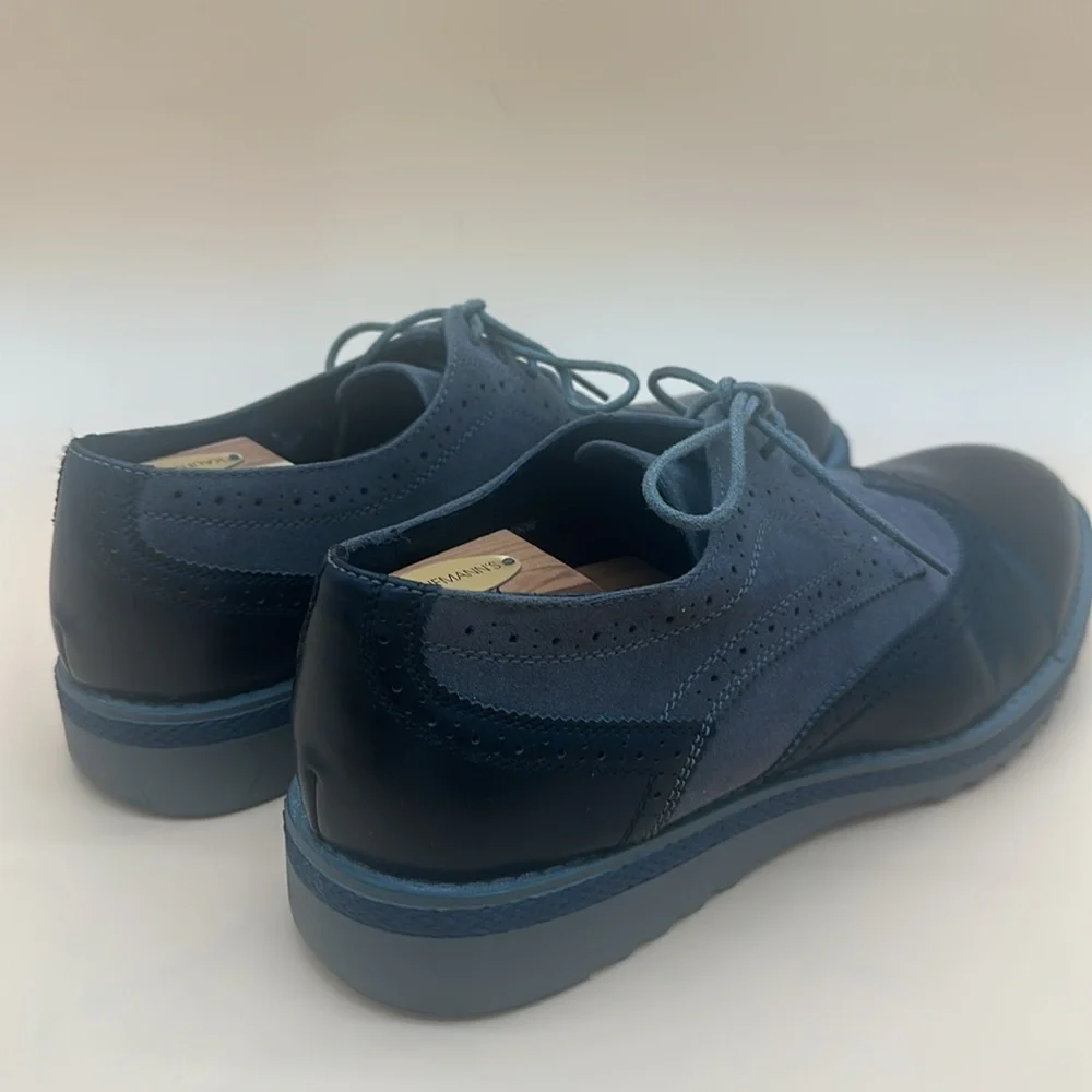 Alpine Swiss ALEC Mens Ripple Sole Wingtip Shoes Leather Lining & Insole - US 12